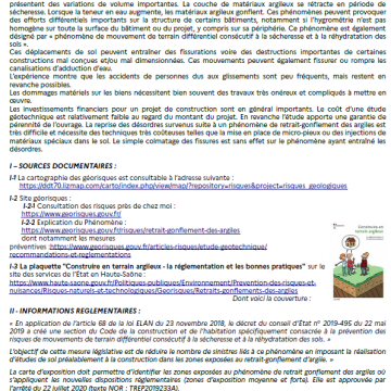 Fiche Maisons individuelles - Certificats d'urbanisme - Retrait gonflement des argiles en aléa moyen ou en aléa fort