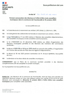 Convocation des électeurs à l'effet d'élire 3 conseillers municipaux 